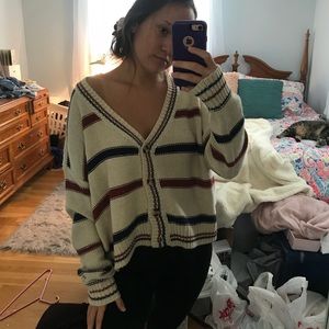 Striped Cardigan Sweater